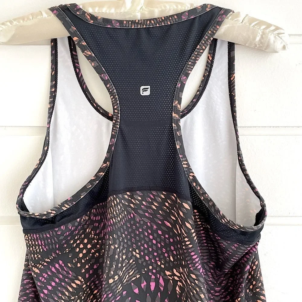 Fabletics Leon Racerback Tank Top Fractal Print L